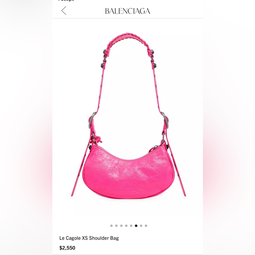 Balenciaga Le Cagole XS Shoulder Bag Purse Extra Small Pink Leather w/ Dust Bag - Picture 15 of 16